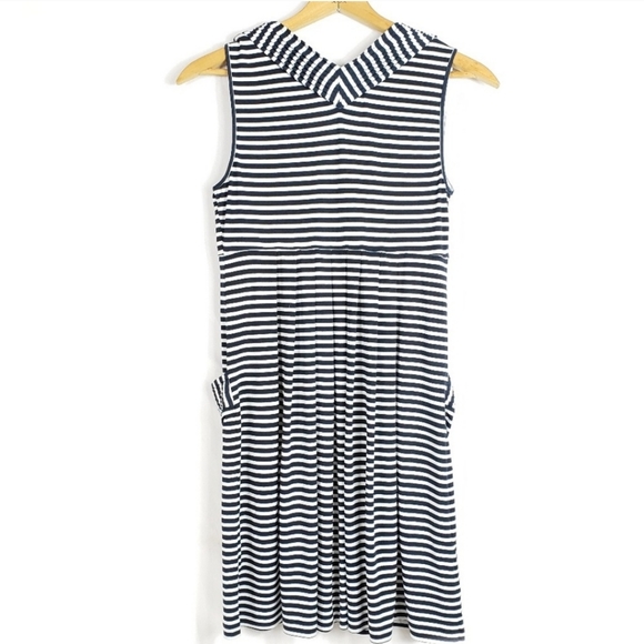 Calvin Klein Pleated Striped Dress with Pockets - Picture 2 of 3